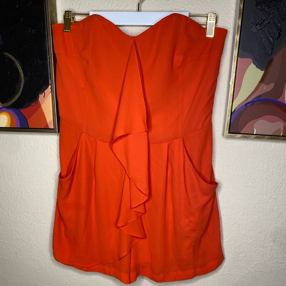 Express Orange Strapless Romper Size 12 - Picture 2 of 6